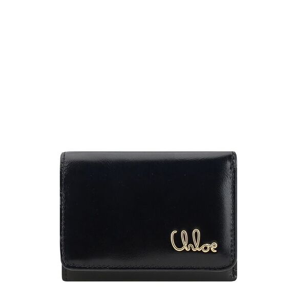 Chloé Logo Leather Wallet Black